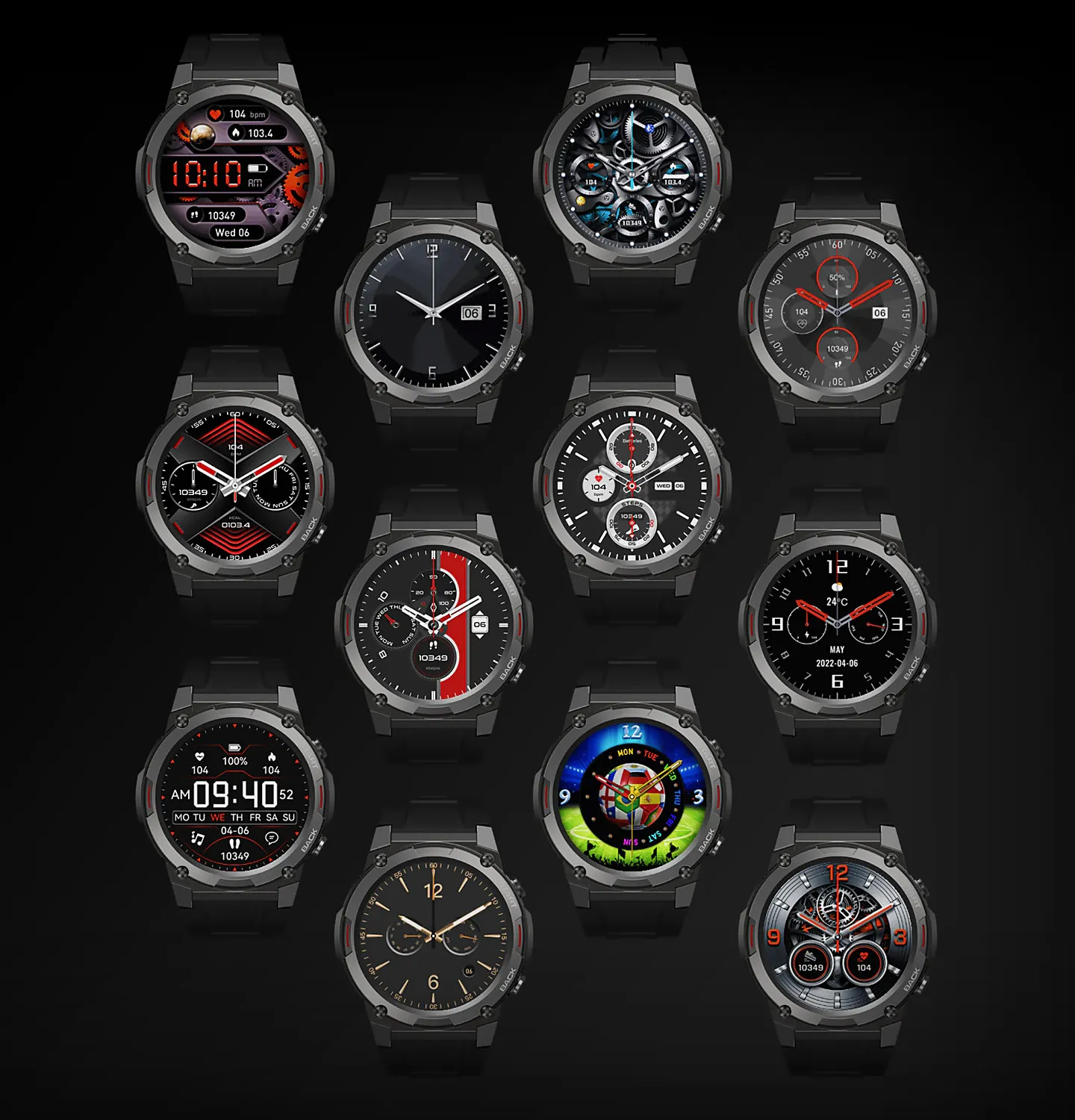 Different watch faces of Zeblaze Vibe 7 Pro